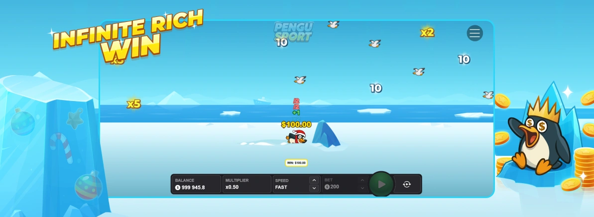 Pengu Sport Demo Mode.